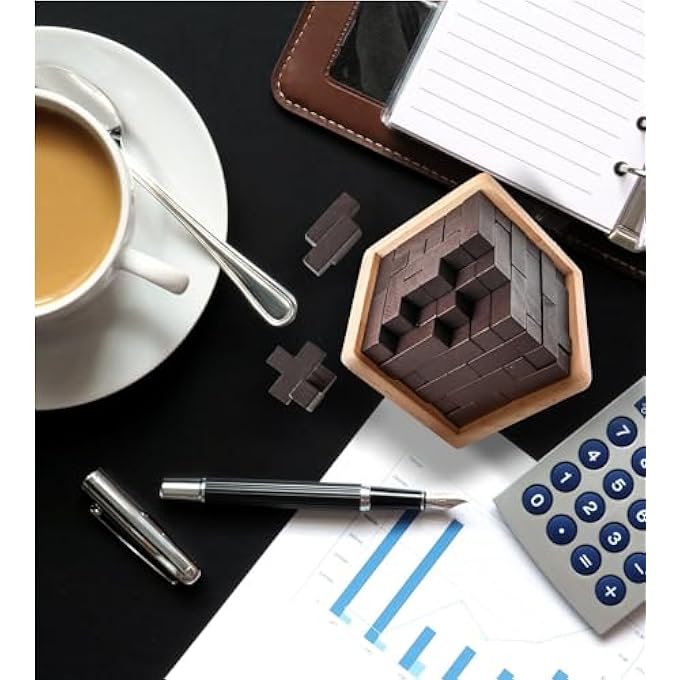 3D WOODEN BRAIN PUZZLE, STRESS REDUCING BLOCK TOYS, CLASSICAL BLOCK KONGMING LOCK, CHILDREN AND ADULTS INTELLECTUAL TOYS - Image 4